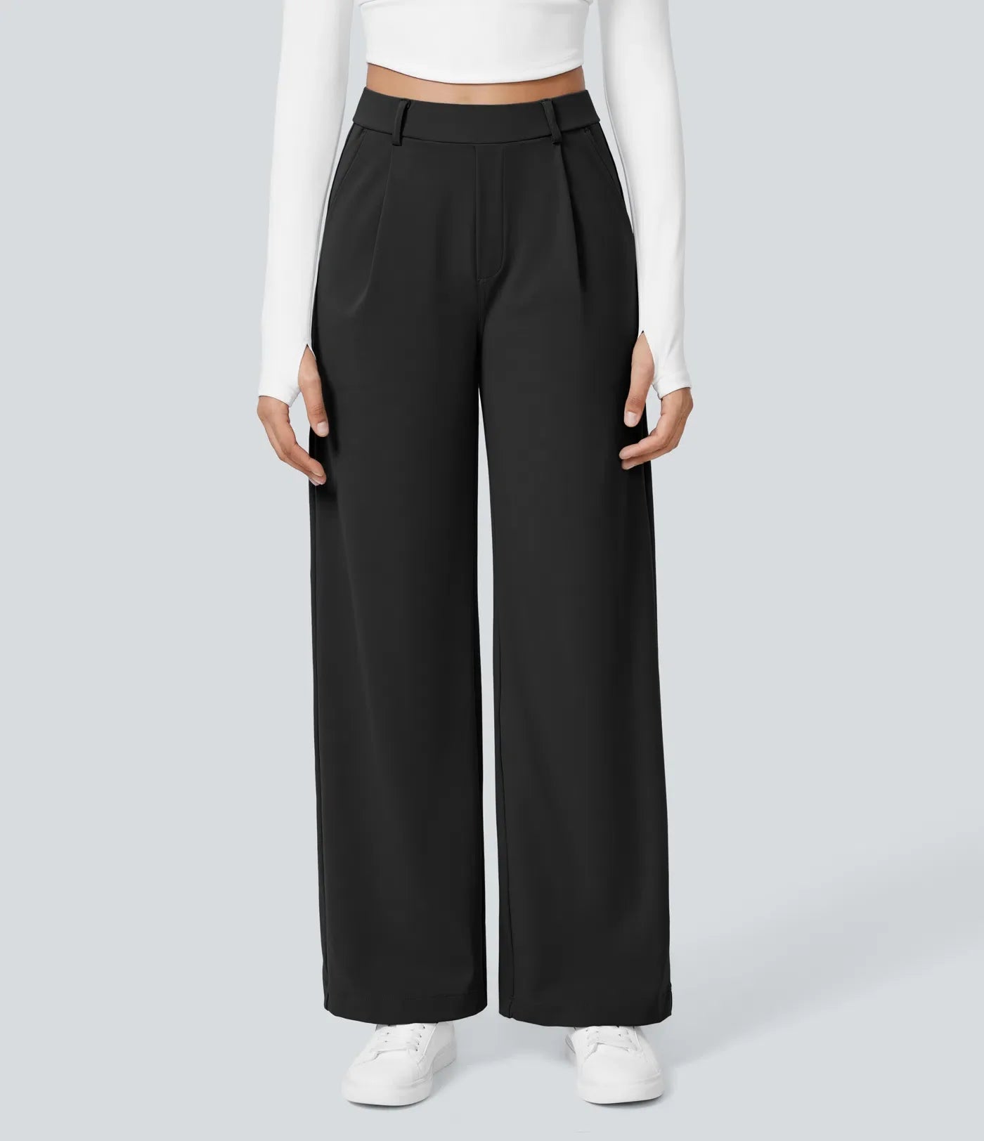 Windora™ Hoge Taille Pantalon met Zijzakken