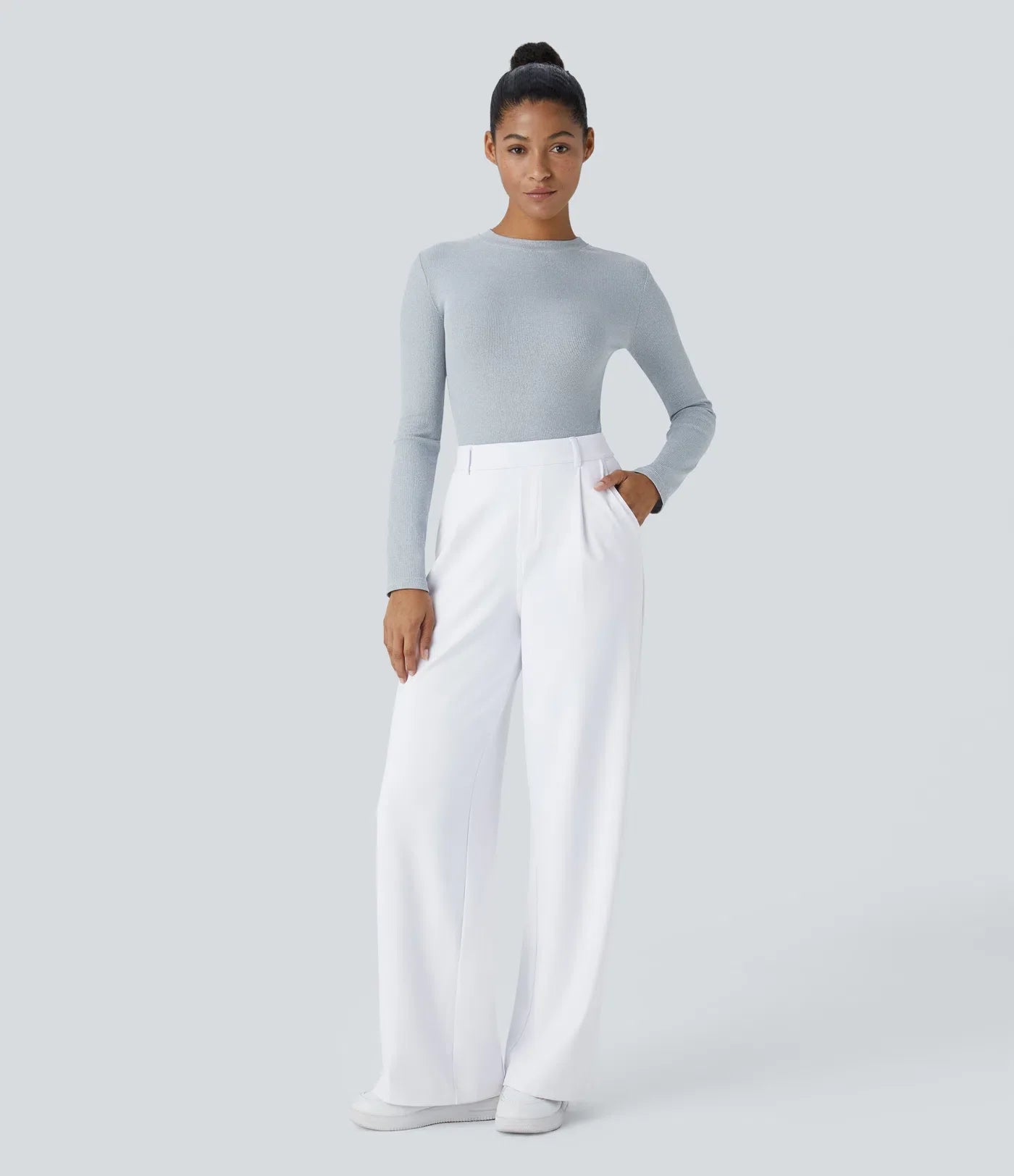 Windora™ Hoge Taille Pantalon met Zijzakken